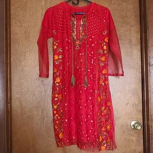 Handmade red dress size M